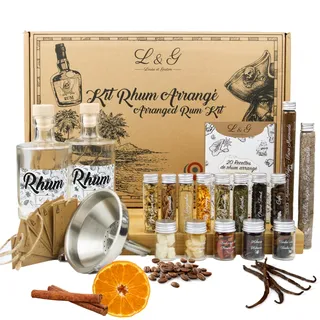 L&G® Rum Infusions- und Zubereitungsset – DIY Rum Geschenkset für Verkostung – Geschenkidee für Männer, Papa, Geburtstag, Weihnachten, Vatertag – Hochwertige Zutaten