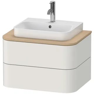 Duravit Happy D.2 Plus Konsolenwaschtischunterbau wandhängend, 650x480 mm, 2 Schubkästen, für Aufsatzbecken, HP496003939, Farbe: Nordic Weiß Seidenmatt Lack