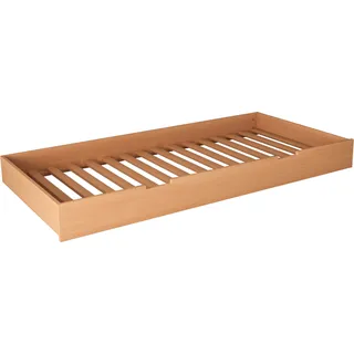 Bubema Bettschublade Unterbett mit Rollen und integriertem Lattenrost, natur oder weiß, Farbe: Natur lackiert