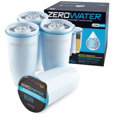 Zerowater 5-Stufiger Wasserfilter Ersatz, Wasseraufbereiter Trinkwasser - NSF-Zertifiziert zur Reduzierung von Blei, Anderen Schwermetallen und PFOA/PFOS - Wasserfilter Kartuschen 4er-Pack, Weiß