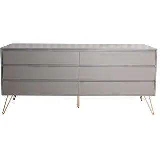 Retro Sideboard Kommode Lowboard Wäschekommode Petrol Schubladenschrank Holz