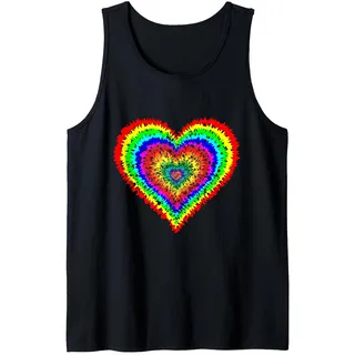 Herz Regenbogen Batik-Herz mit Regenbogenfarben Tank Top