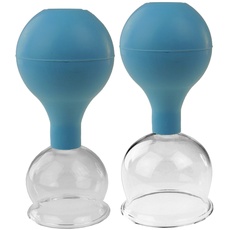 Bild Schröpfgläser Set aus Echtglas 2 Stk. 5,2cm und 6,2cm Blau Facial Cup Cupping