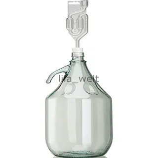 SET 4tlg. 5L Gärballon Flasche + Stopfen + Gärröhrchen+VERSCHLUSS Wein machen