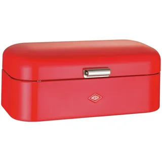 WESCO Grandy Brotkasten in der Farbe redorange, pulverbeschichtetes Stahlblech, Lüftungslöcher und stabiler Handgriff, Special Edition Weihnachten