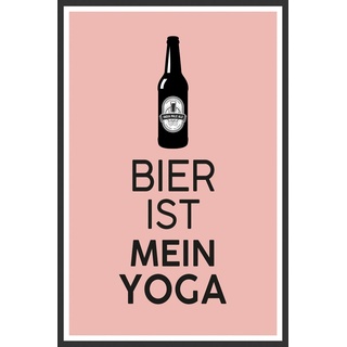 queence Metallbild »Bier Yoga«, Sprüche, (1 St.), schwarz