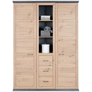 MYBABY Kinderkleiderschrank Benton 154 x 209,2 x 60,2 cm Eiche dunkelgrau