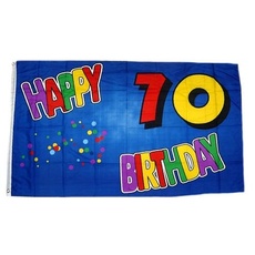 Fahne/Flagge 70. Geburtstag Happy Birthday 90 x 150 cm