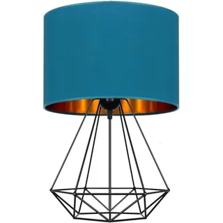 Home Deco Tischlampe Türkis-Gold Lampe Leuchte Vintage Modern E27 Designerlauchte 1-flammig N230-N1