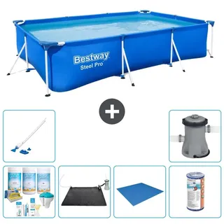Bestway Steel Pro Rechteckig - 300x201x66 cm - 7-teilig S22078 - Blau