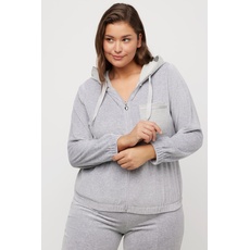 Große Größen Loungewear-Jacke, Damen, grau, Größe: 62/64, Baumwolle/Polyester, Ulla Popken