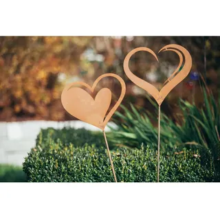Ferrum Art Design Gartenstecker Herz negativ 129 cm Edelrost