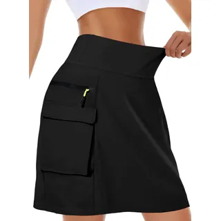 Kimmery Schnell trocknender Cargo-Rock für Damen, mit 5 Taschen, hohe Taille, Golfröcke für lässiges Wandern