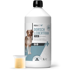 Bild von Dorschlebertran Plus Lachsöl für Hunde & Pferde 1L – Barf Öl Lebertran, Fischöl reich an Omega 3, Hund Barföl, Futteröl