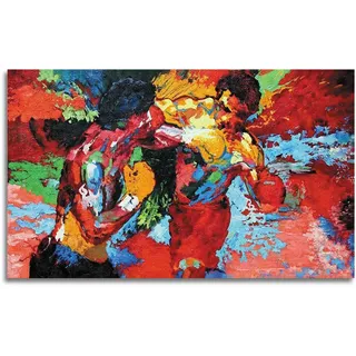 sky art Modernes Box-Filmposter auf bunter Leinwand für Esszimmer, mit HD-Druck von Rocky gegen Apollo, Wandkunst, bereit zum Aufhängen, Rocky Vs Apollo, 28 x 40 Zoll (70 x 100 cm)