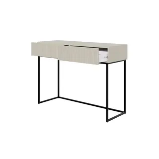 Selsey Schminktisch Makeup Tisch Frisiertisch Kosmetiktisch 110 cm Mit Schubladen Graubeige Schwarze Beine