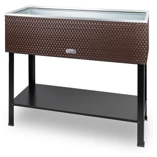 Hochbeet in Rattan-Optik, Kräuterbeet braun 95x40x85cm - Braun