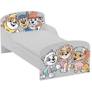 Kinderbett 140x70 Bett für Kinderzimmer mit Matratze Einzelbett für Kinder Paw Patrol Chase Skye