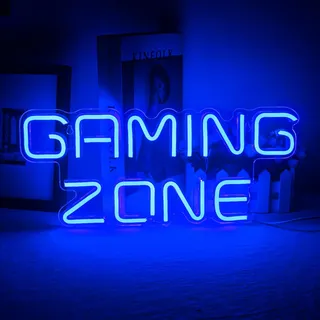ineonlife Gaming Zone Neon Schild Blau LED Gaming Neon Licht für Wand Dekor Brief LED Schild Zeichen für Spielraum, Spiel Zone, Mann Höhle, Geschenke für Gamer, Jungen, Männer