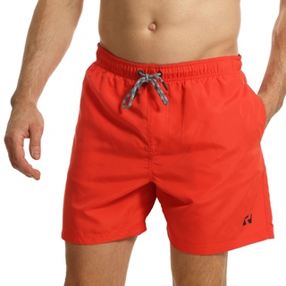 RIPT Herren Essentials Quick Dry UV 50 Sonnenschutz Badeshorts Badehose, Rot, L