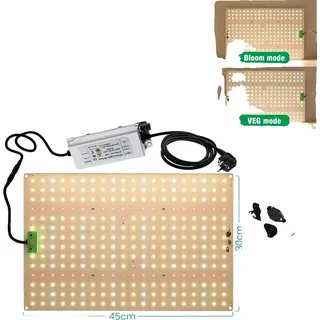 Vollspektrum-LED-Pflanzenlicht, 3000K/5000K Farbspektrum, dimmbare Leistung, QBK1200Plus