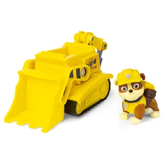 PAW Patrol , Baustellen-Fahrzeug mit Rubble-Figur (Sustainable Basic Vehicle/Basis Fahrzeug), Bulldozer, PAW Patrol, 3 Jahr(e), Kunststoff, Schwarz, Gelb - Schwarz, Gelb