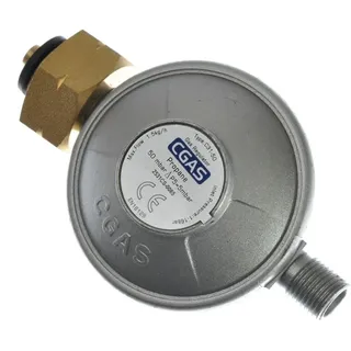 HENDI Druckregler 50 mBar, geeignet für Propan und Butan, zur Verwendung mit Gasgrills und Hockerkocher, 107x64x(H)44mm