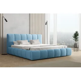 Polsterbett Doppelbett GIULIA 200x200cm Stoff Magic Velvet Sky - Rosa