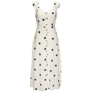 LASCANA Maxikleid Gepunktet Schwarz/Beige 36