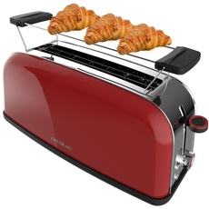 Bild von Vertikaler Toaster 1 Langer Schlitz Toastin' time 850 Red Long, 850 W, 2 Scheiben Brot, 3,8 cm breiter Schlitz, Brötchenaufsatz und Krümelschublade, Edelstahl, Rot