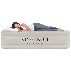 KING Koil Unisex Luxus Raised airbed mit builtin 120v ac hoch Capacity interne pumpe Comfort Quilt top königin beige