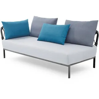 Loungesystem Caro Recamiere rechts - 301 - weiß wetterfest 628 - graphite