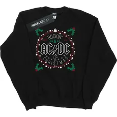 AC/DC, Herren, Pullover, Weihnachten Kreis Baumwolle Sweatshirt, Schwarz, (L)