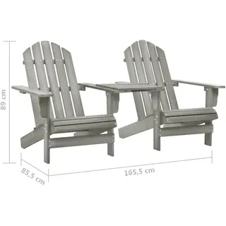 vidaXL Adirondack 164 x 58 x 90 cm Grau