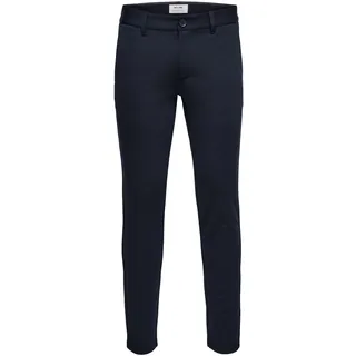 Only & Sons Herren Chino Hose ONSMARK - Slim Fit - Schwarz Grau Blau Grün, Größe:32W / 32L, Farbe:Night Sky 22010209