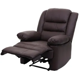 MCW Relaxsessel Kunstleder 87 x 101 x 150 cm Braun mit verstellbarer Rückenlehne
