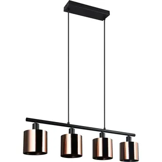 REALITY LEUCHTEN Pendelleuchte "JASON, ohne Leuchtmittel Hängelampe Esstisch 4-flammig, 4xE14 max 10W", braun (bronzefarben), 4, Ø 12cm H: 150cm, 1 Stk., Leuchten, höhenverstellbar max 150cm, mit semi-transparenten Kunststoff-Schirmen, Pendelleuchte