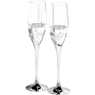 CULT at home Sektgläser Geschenkset Mr & Mrs - 2 ausgefallene Sektgläser Hochzeit im hochwertigen Geschenkkarton – Sektglas Deko Tischdeko Hochzeitsdeko Höhe Gläser 27 cm