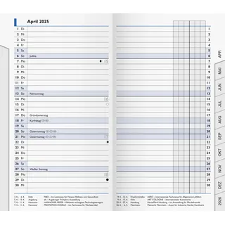 Brunnen Monats-Ersatzkalendarium Modell 753 (2025), 2 Seiten = 1 Monat, A6, 32 Seiten, weiß