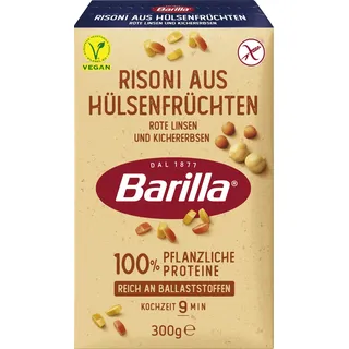 Barilla Risoni aus Hülsenfrüchten - Rote Linsen und Kichererbsen, 1er Pack (1 x 300g)
