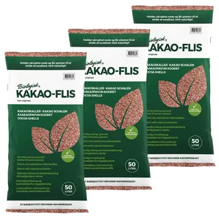 Floragard Kakaoschalen-Mulch 150 L (3×50 L) – natürliches Mulchmaterial & Rindenmulch-Alternative für Pflanzflächen, Stauden- & Gehölzbeete, Rosenbeete & Wege