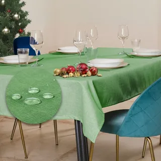 Tischdecke Outdoor Abwaschbar 100x140 Grün Gartentischdecke Tischdecken Wetterfest Wachstuchtischdecke Table Cloth Made in Italy für Den Außenbereich Tischtuch