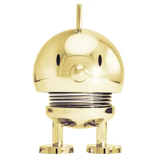 Hoptimist Bumble Wackelfigur & Glücksbringer, Skandinavische Deko Figuren für Wohnzimmer, Schreibtisch, Büro, Bürodeko & Lustige Kleine Geschenke, 4,5 x 5,8 x 7,6 cm, Small, Gold