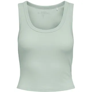 Tanktop ONLY "ONLEASY S/L TANK TOP JRS", Damen, Gr. S, grün, Jersey, Obermaterial: 93% Baumwolle, 7% Elasthan, unifarben, normal, tiefer Rundhals, Tops Tanktop, Baumwollmischung