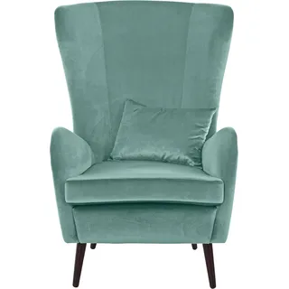 Home Affaire Ohrensessel Sallito Polyester 76 x 109 x 85 cm Grün mit Hocker