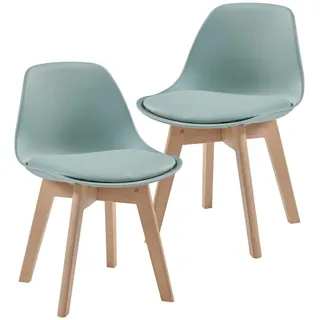 [en.casa] Kinderstuhl Elvdal 56 x 38 x 33 cm Buche grün mintgrün