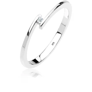 Diamore Elli DIAMONDS Ring Damen, Verlobungsring mit Diamant (0.015 ct.) 925 Sterling Silber"
