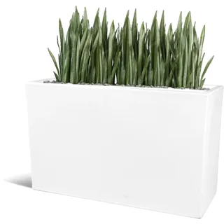 Kloris Blumenkasten, rechteckig, modern, aus Polyethylen, 80 x 30 cm, Höhe 50 cm, weiß, hohe Qualität, hergestellt in Italien