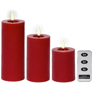 Ambia Home Led-Kerze , Rot , Kunststoff, Paraffin , 3 mm , RoHS, drei A, Ce , Timerfunktion , Dekoration, Kerzen & Kerzenhalter, LED-Kerzen