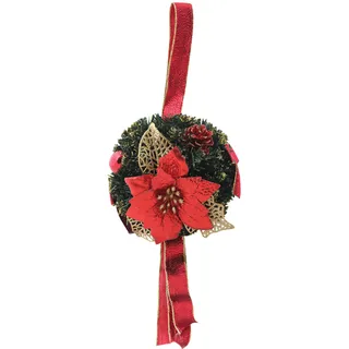 Weihnachten Kugel Kranz Dekoration 15cm - Rot & Gold
